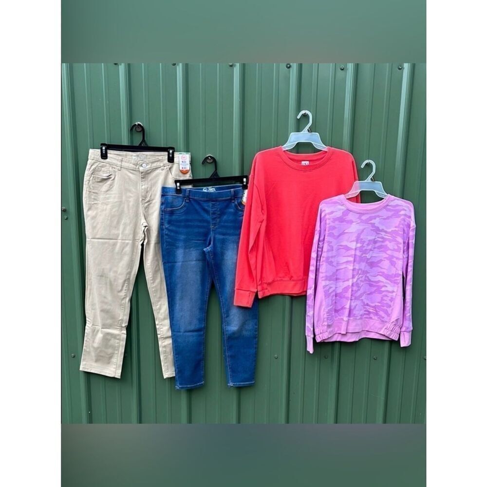 Girls Crewneck Sweatshirts Jeggings & Straight Leg Jeans 4-Piece Size XL